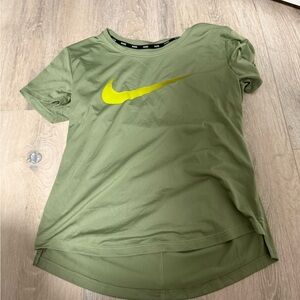 Nike Women's Green Tee with Yellow Logo